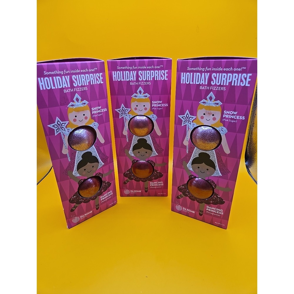 Da Bomb: Bath Fizzers Dancing Princess. Pomegranate & Pink Sugar. Lot Of 3  New